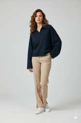 STAND COLLAR SWEAT SHIRT