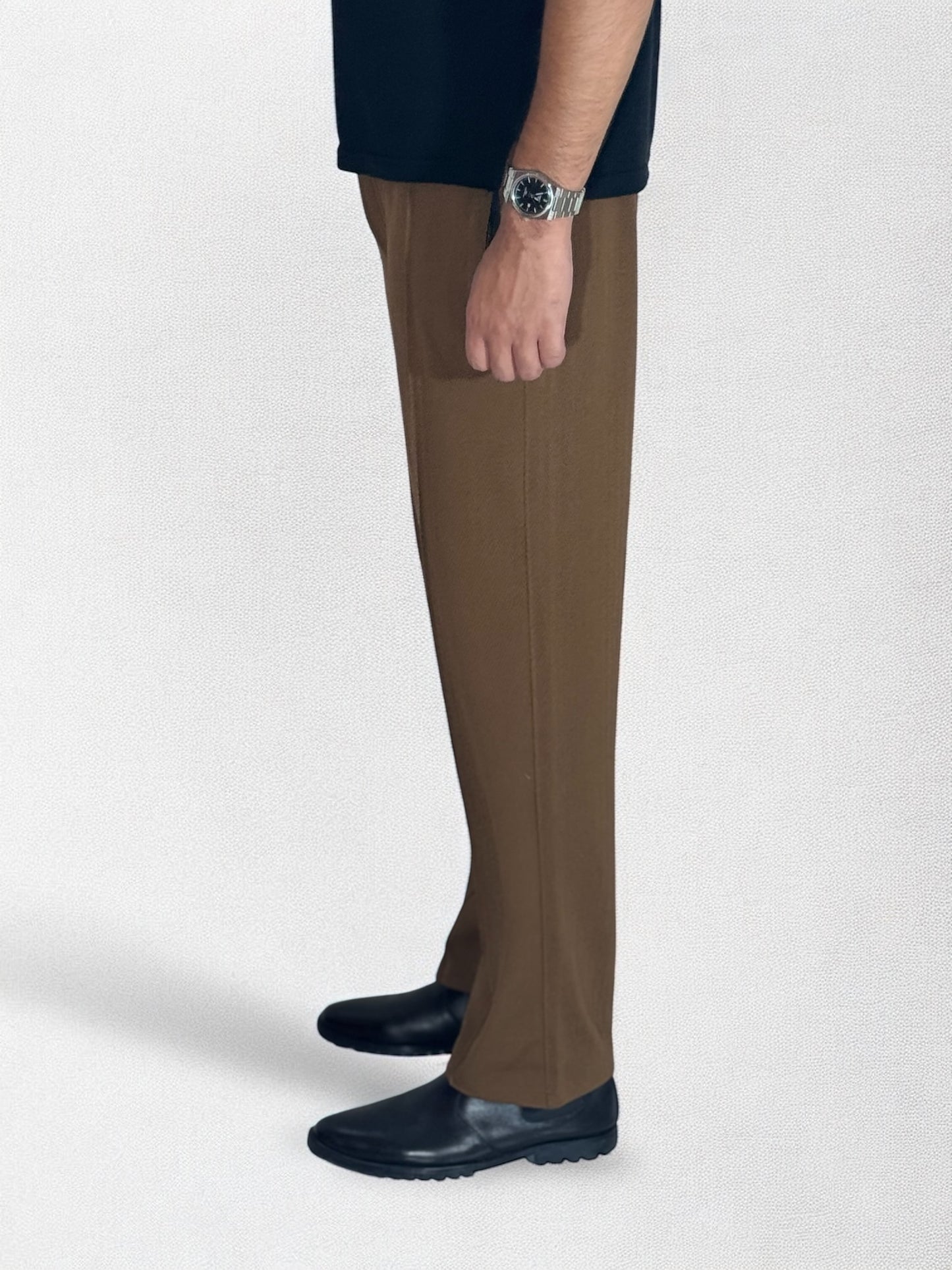 Loose Fit Formal Trouser ( Brown)