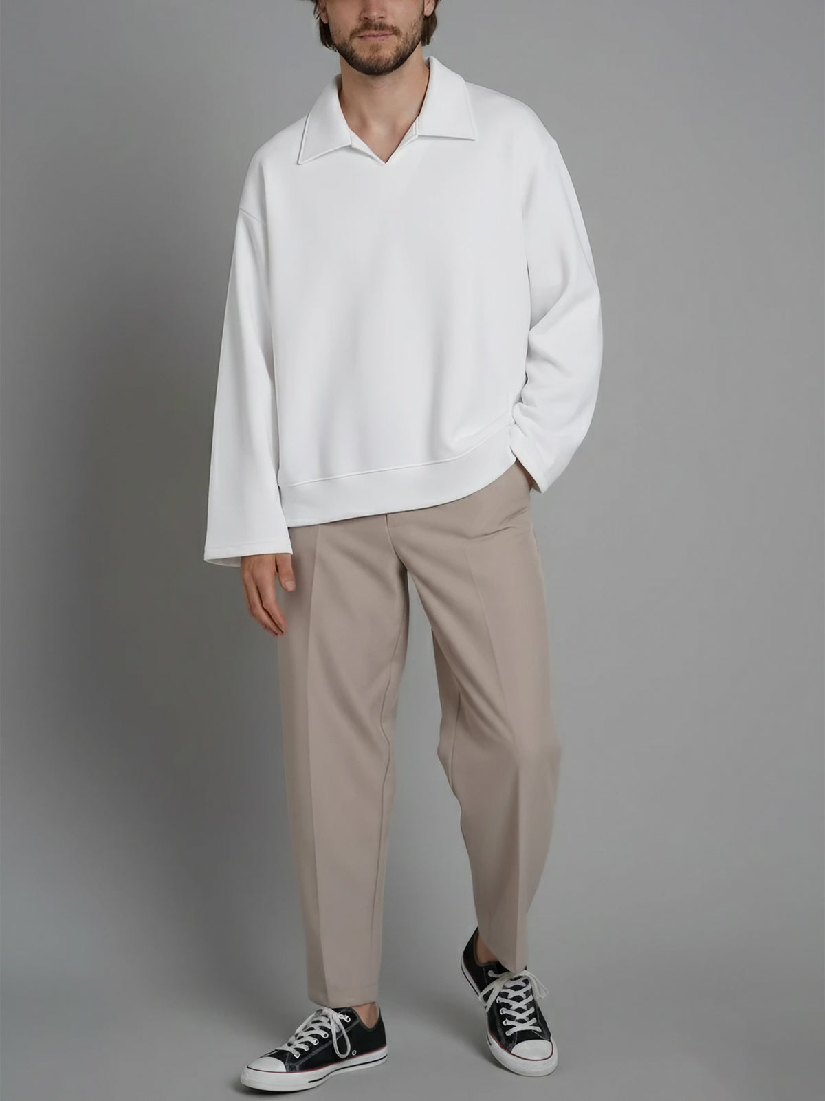 STAND COLLAR SWEAT SHIRT