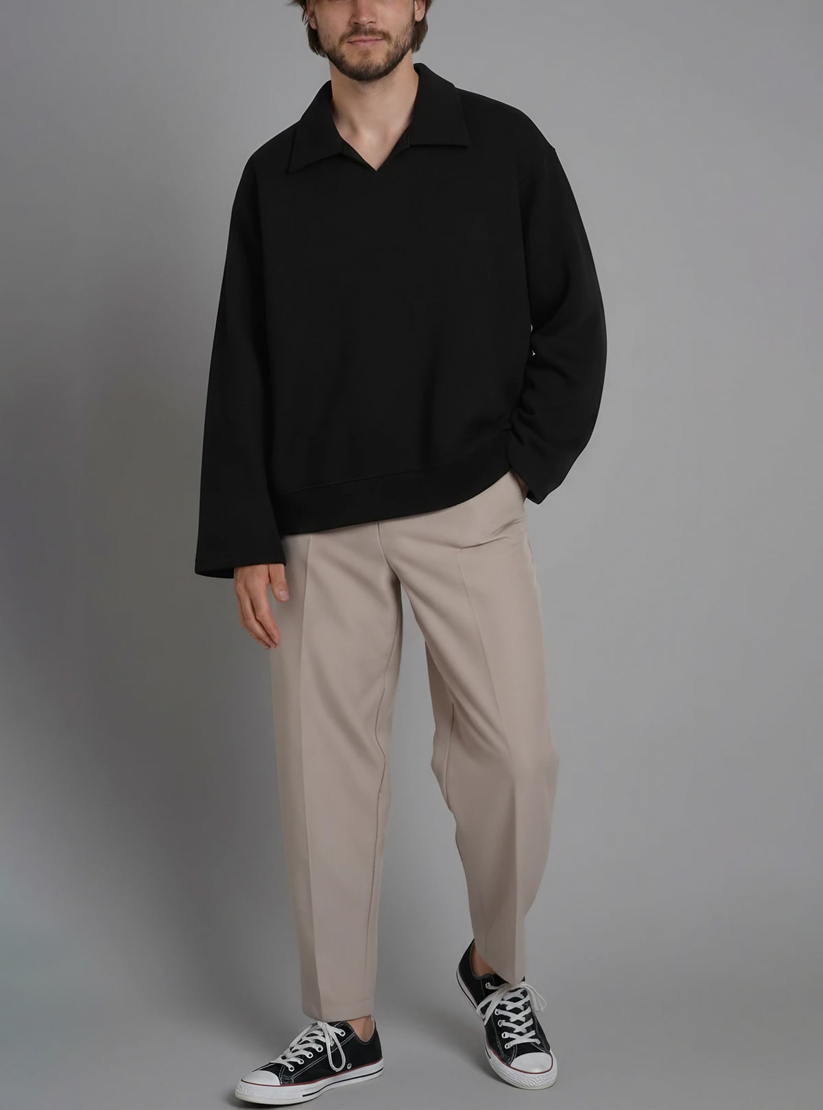 STAND COLLAR SWEAT SHIRT