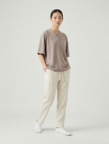 STRETCHY HENLEY TOP
